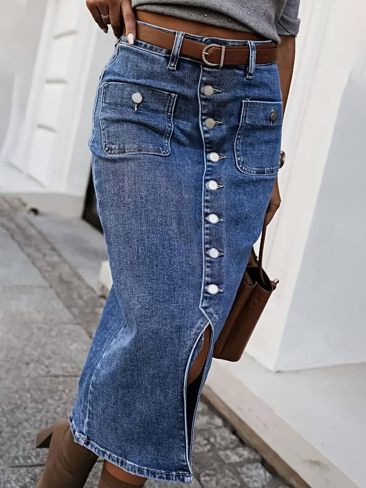 Denim Pencil skirt