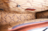 Genuine Suede Tote Bag with Boot Stitching and Rivet Accents