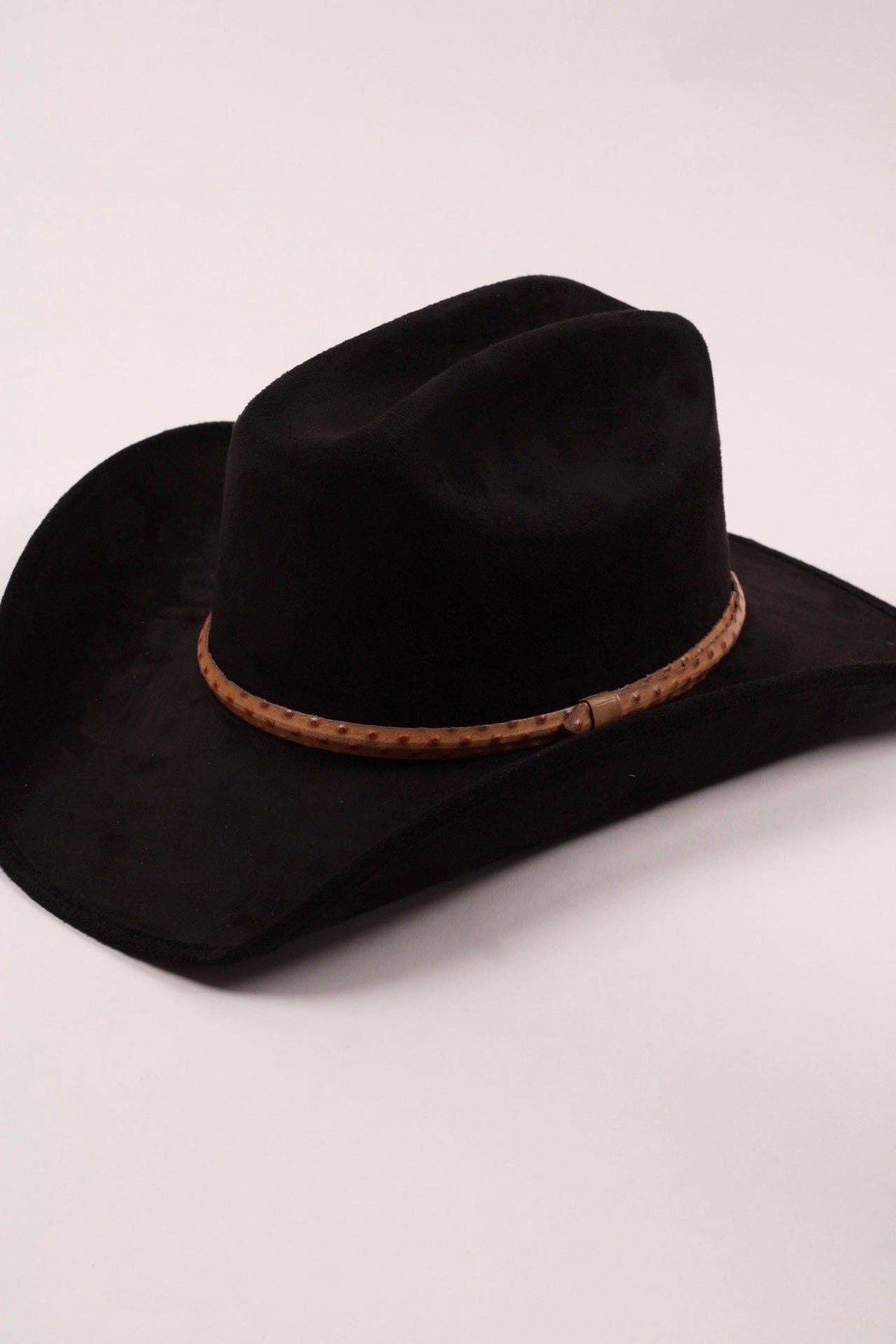 Leather Ostrich Hat Band  / Nude