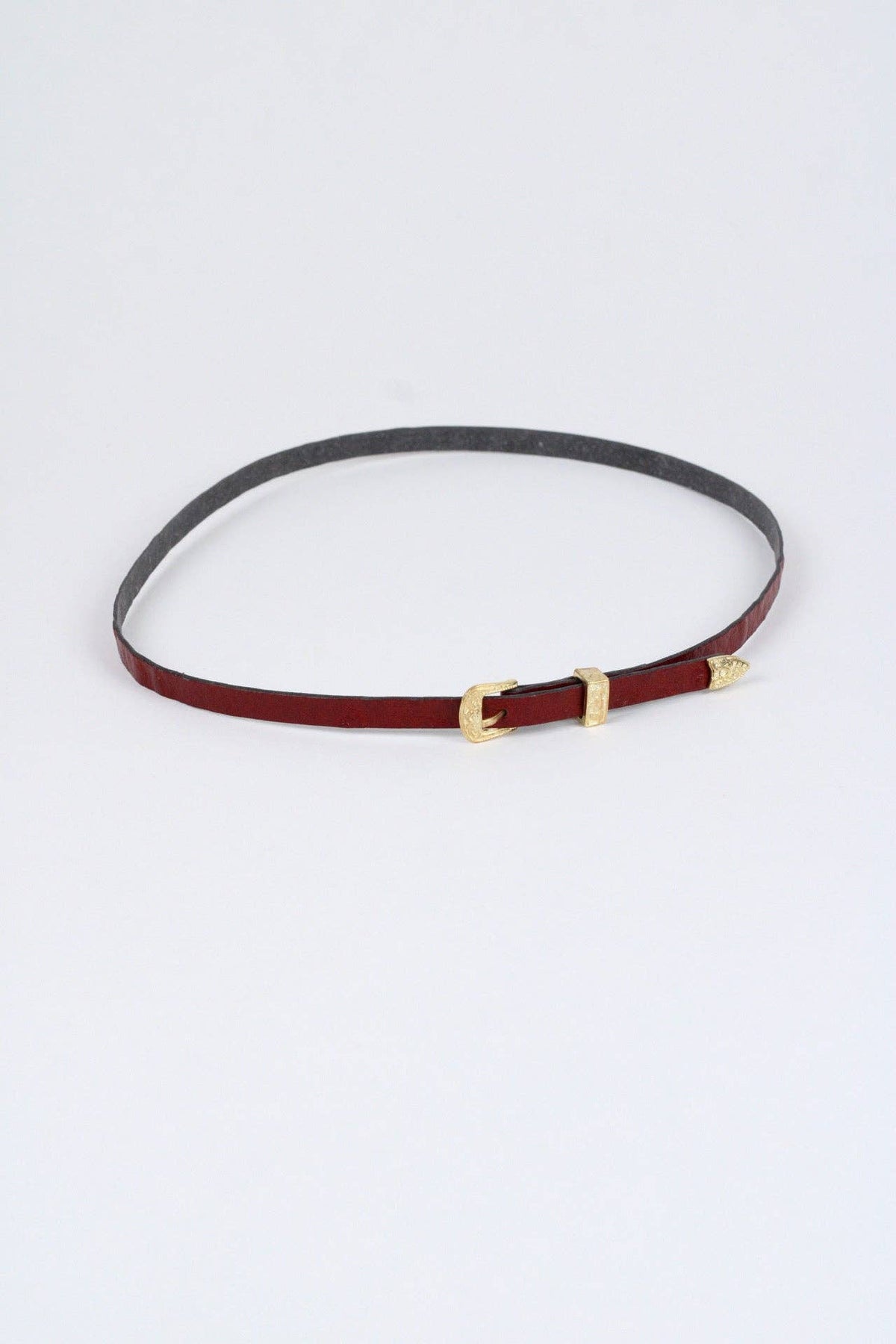 *Ostrich Print Leather Hat Band w/ Buckle