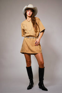 Studded Western T-Shirt Dress