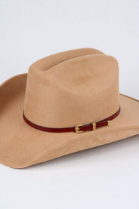 *Ostrich Print Leather Hat Band w/ Buckle